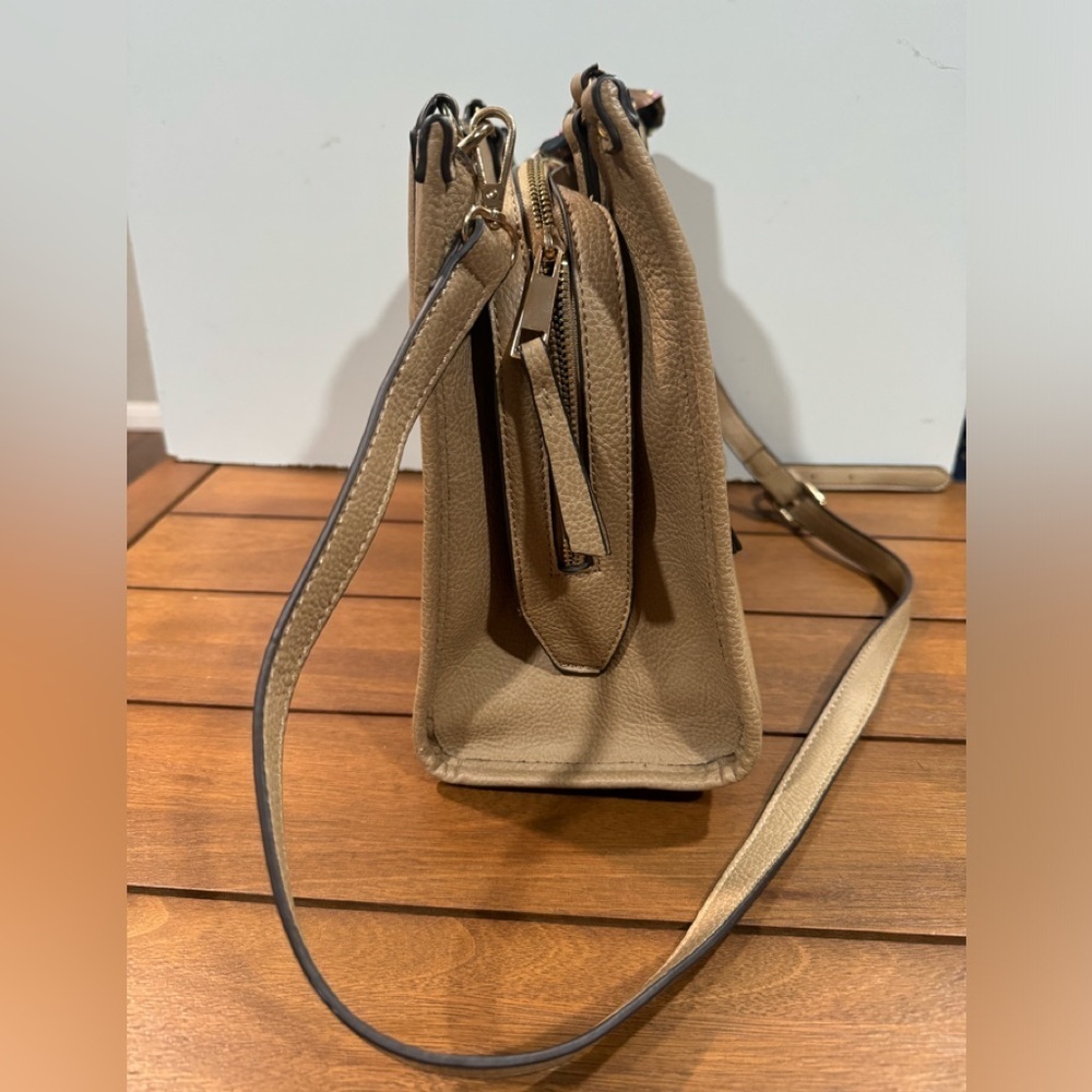 ALDO woman's tan satchel with scarf purse - Picture 6 of 12